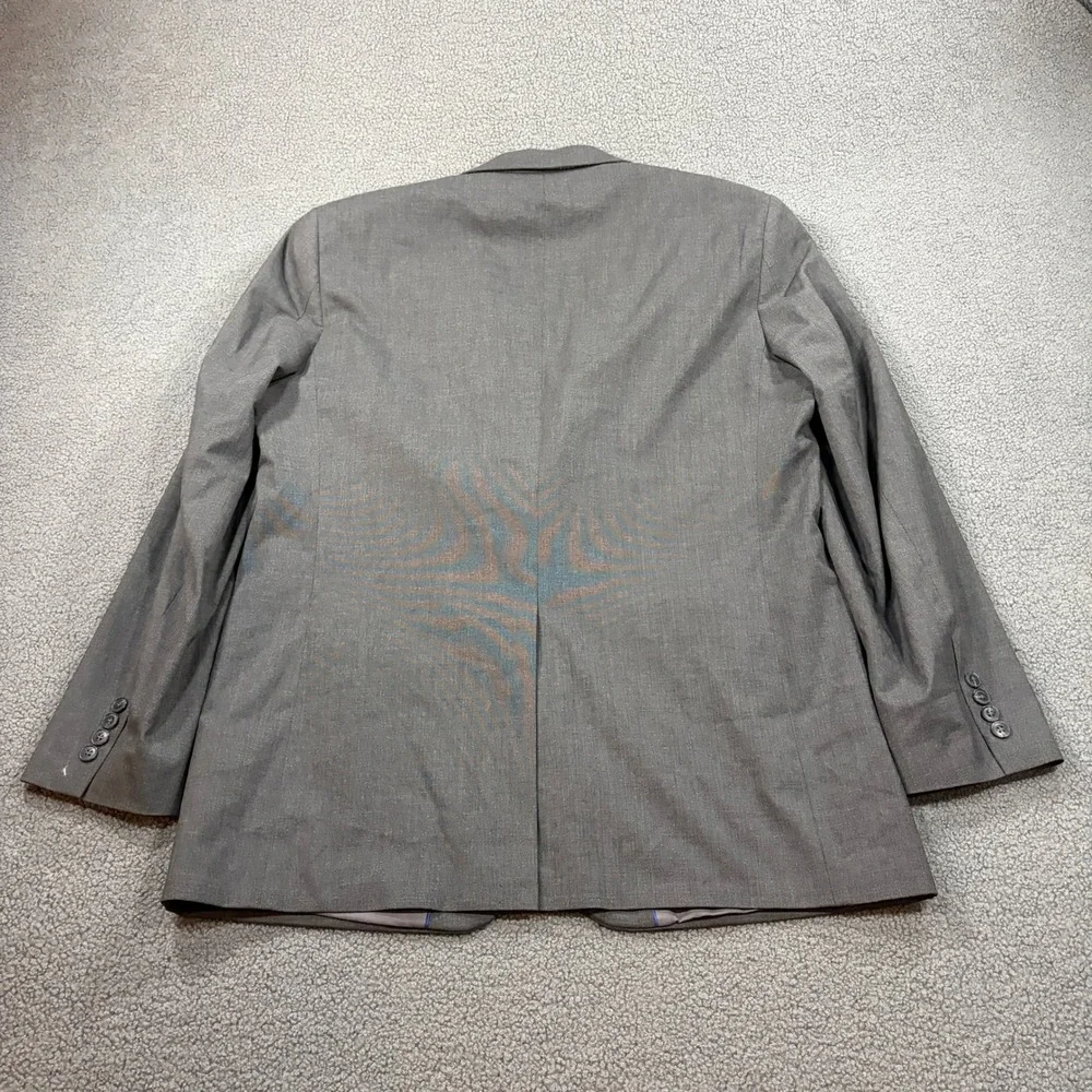 Saddlebred Blazer Mens 44L Gray Motion Stretch Two Button Suit Jacket Business